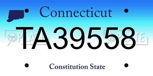 TA39558 Connecticut License Plate