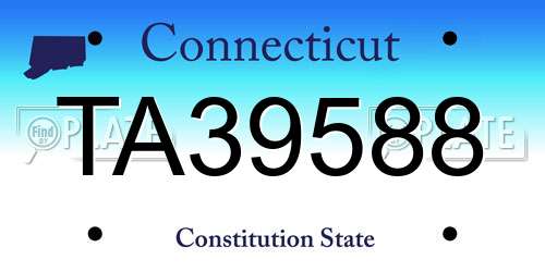 TA39588 Connecticut License Plate