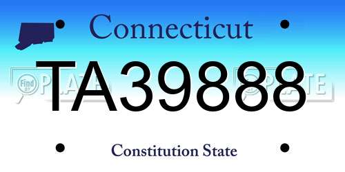 TA39888 Connecticut License Plate