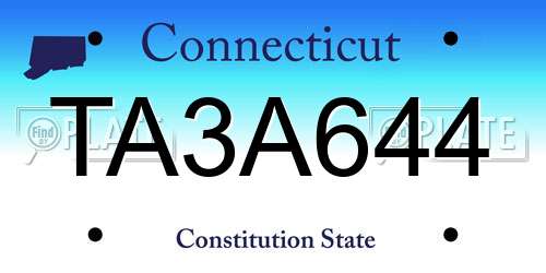TA3A644 Connecticut License Plate