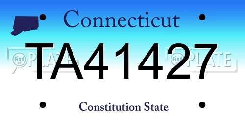 TA41427 Connecticut License Plate