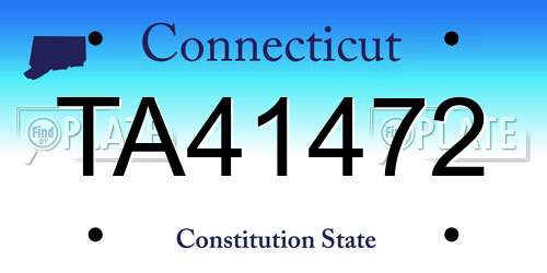 TA41472 Connecticut License Plate