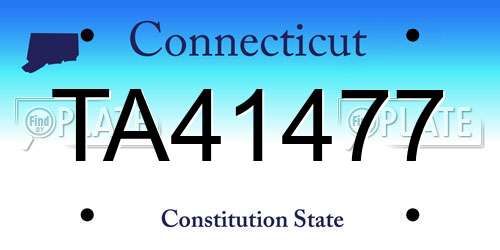 TA41477 Connecticut License Plate