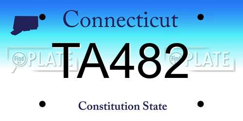 TA482 Connecticut License Plate