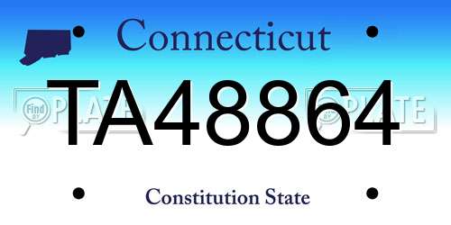 TA48864 Connecticut License Plate