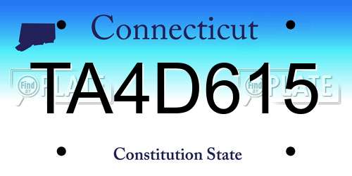 TA4D615 Connecticut License Plate