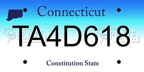 TA4D618 Connecticut License Plate