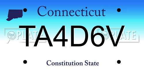 TA4D6V Connecticut License Plate