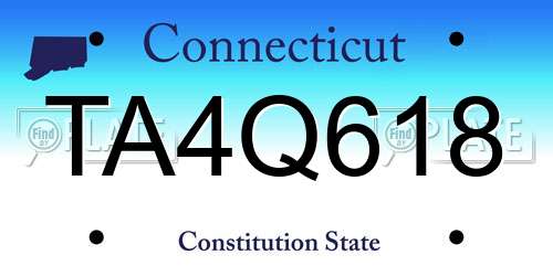 TA4Q618 Connecticut License Plate