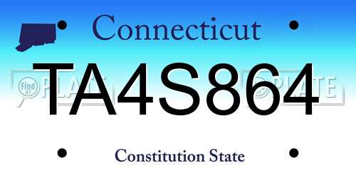 TA4S864 Connecticut License Plate