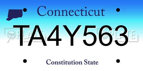 TA4Y563 Connecticut License Plate