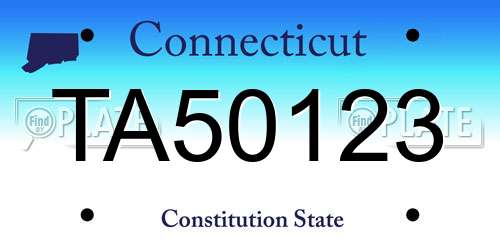 TA50123 Connecticut License Plate