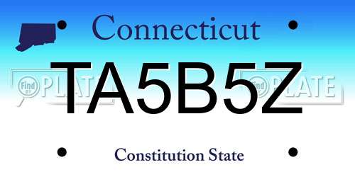 TA5B5Z Connecticut License Plate