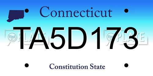 TA5D173 Connecticut License Plate