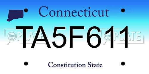 TA5F611 Connecticut License Plate