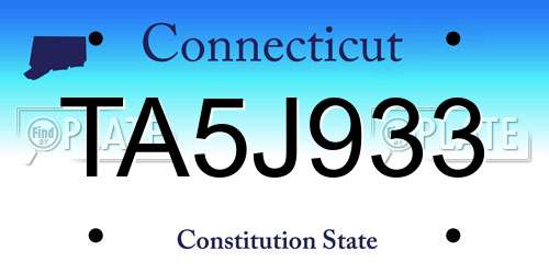 TA5J933 Connecticut License Plate
