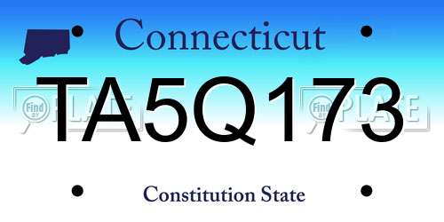 TA5Q173 Connecticut License Plate
