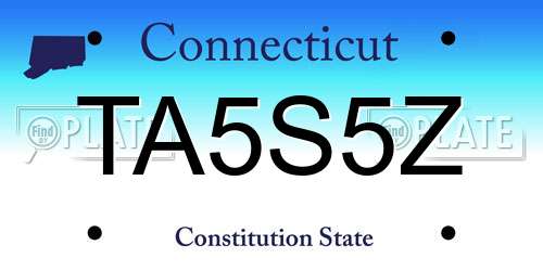TA5S5Z Connecticut License Plate