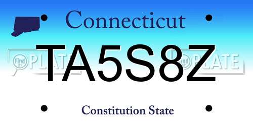 TA5S8Z Connecticut License Plate