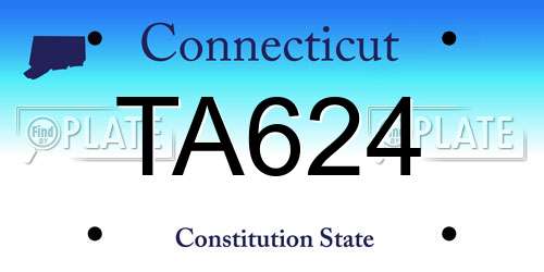 TA624 Connecticut License Plate