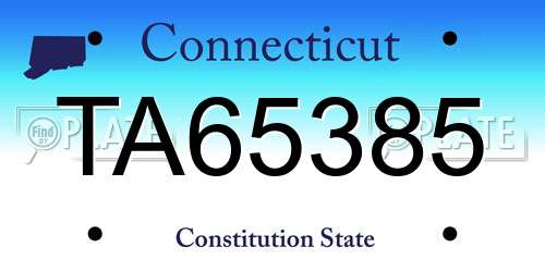 TA65385 Connecticut License Plate