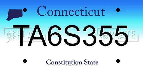 TA6S355 Connecticut License Plate
