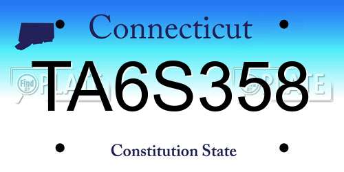 TA6S358 Connecticut License Plate
