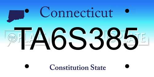 TA6S385 Connecticut License Plate