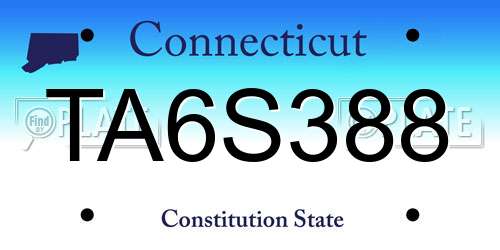 TA6S388 Connecticut License Plate