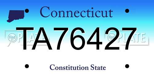 TA76427 Connecticut License Plate