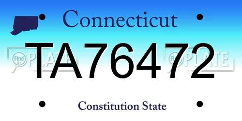 TA76472 Connecticut License Plate