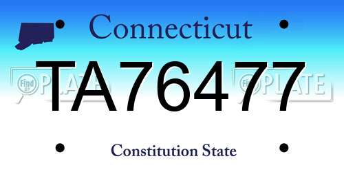 TA76477 Connecticut License Plate