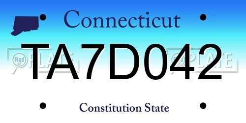 TA7D042 Connecticut License Plate