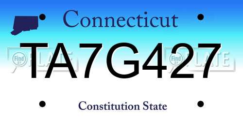 TA7G427 Connecticut License Plate