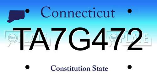 TA7G472 Connecticut License Plate