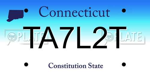 TA7L2T Connecticut License Plate