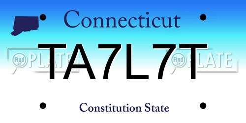 TA7L7T Connecticut License Plate