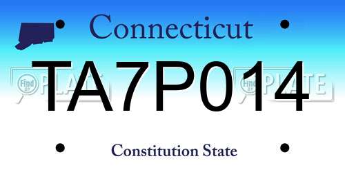TA7P014 Connecticut License Plate