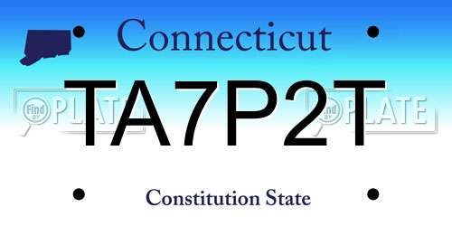 TA7P2T Connecticut License Plate