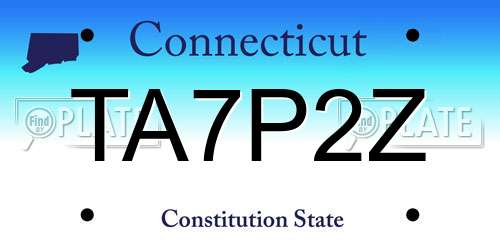 TA7P2Z Connecticut License Plate