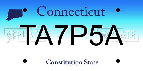 TA7P5A Connecticut License Plate