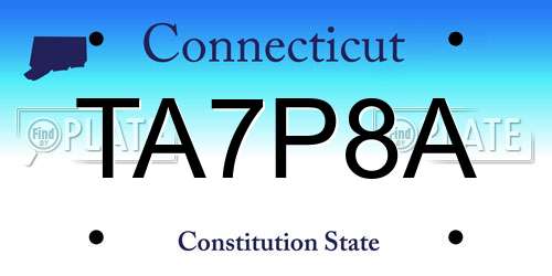 TA7P8A Connecticut License Plate