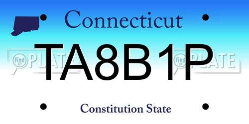 TA8B1P Connecticut License Plate