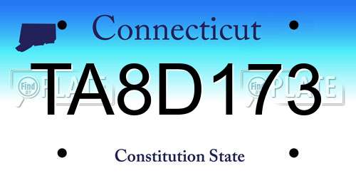 TA8D173 Connecticut License Plate