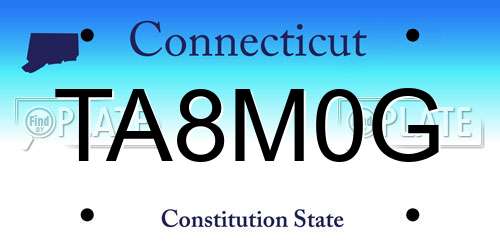 TA8M0G Connecticut License Plate