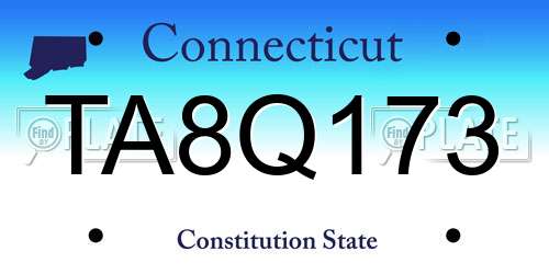 TA8Q173 Connecticut License Plate