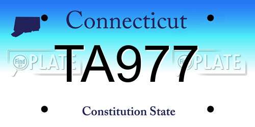 TA977 Connecticut License Plate