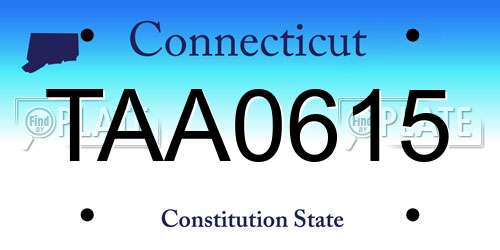 TAA0615 Connecticut License Plate