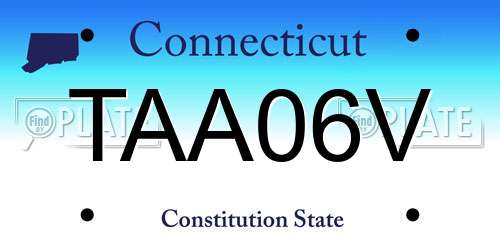 TAA06V Connecticut License Plate