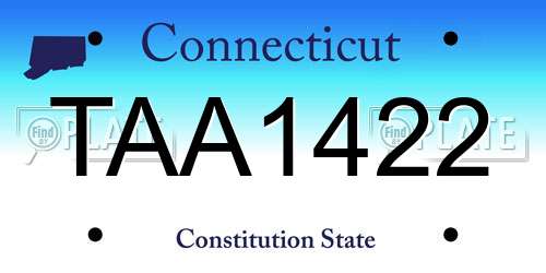 TAA1422 Connecticut License Plate